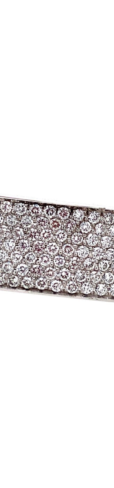 Vintage 18K White Gold Bangle with Diamond